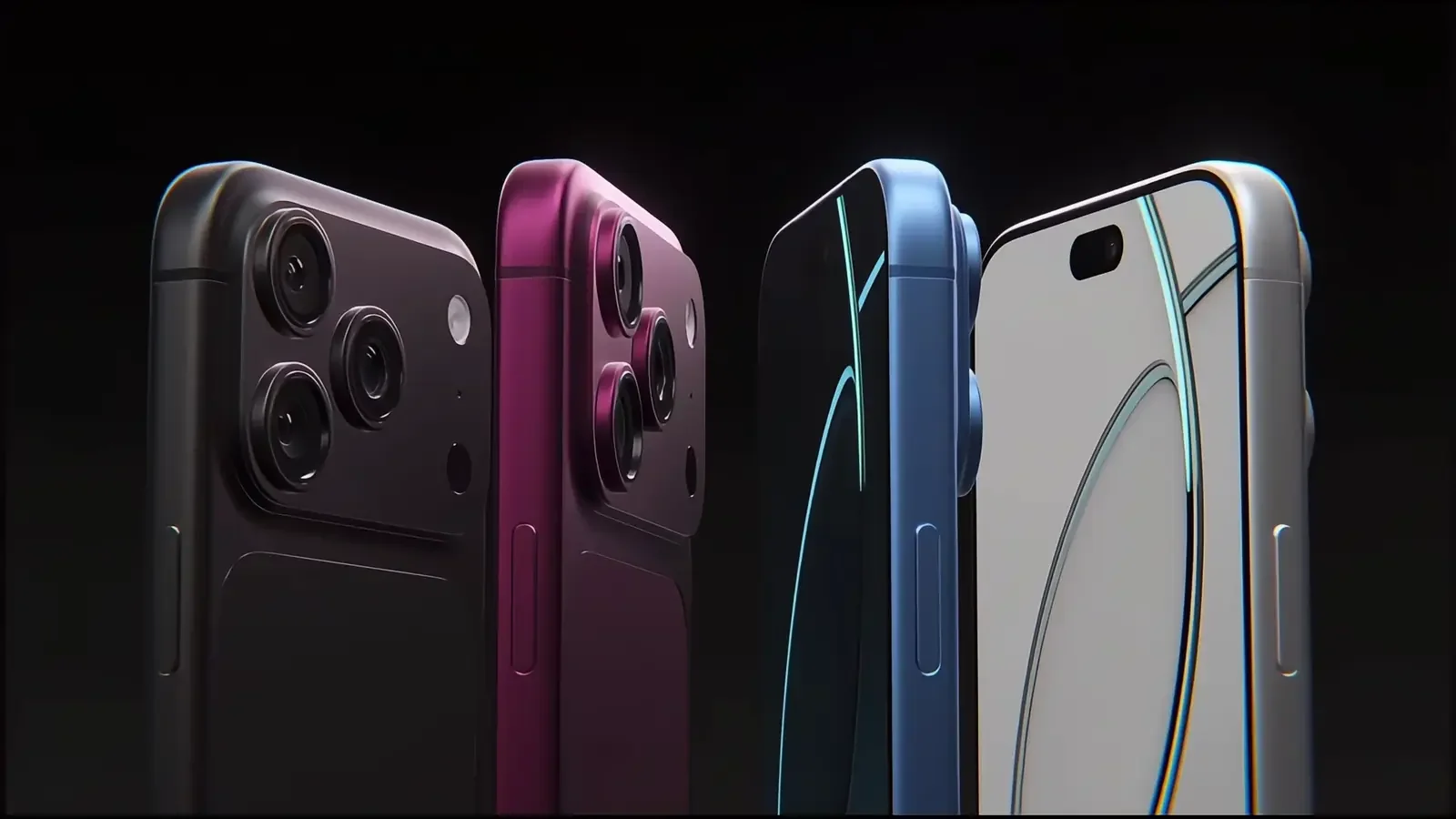 iPhone 18 Pro Max en negro, burdeos, azul y plata